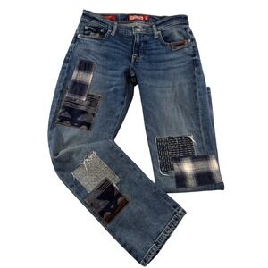 Lucky Brand Patchwork Boho Y2K Festival Flare Bootcut Jeans Indie SZ 0/25 28L